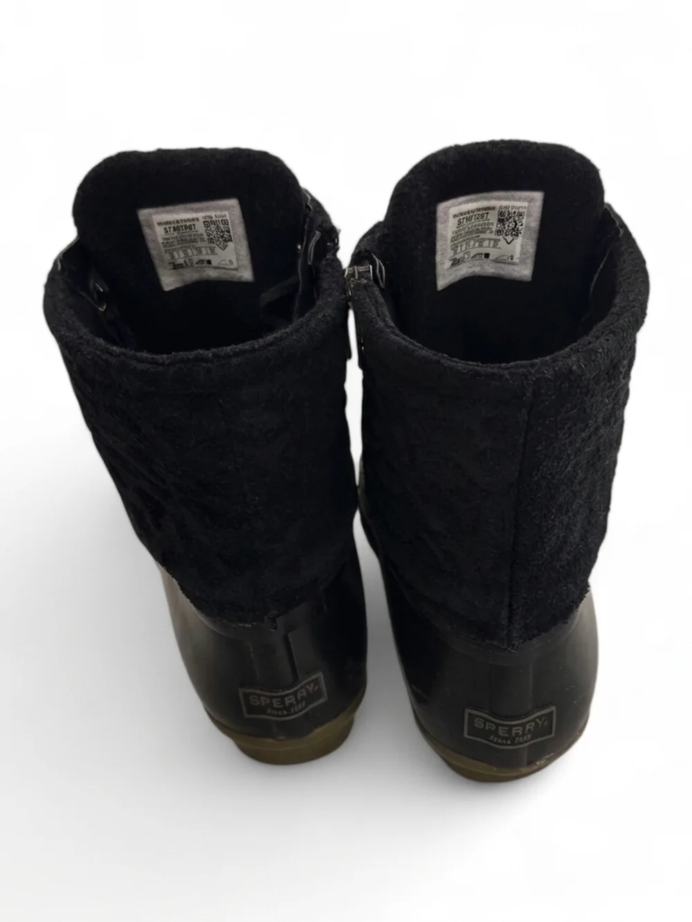 Sperry Women's Black Lace-Up Duck Boots - Picture 2 of 3